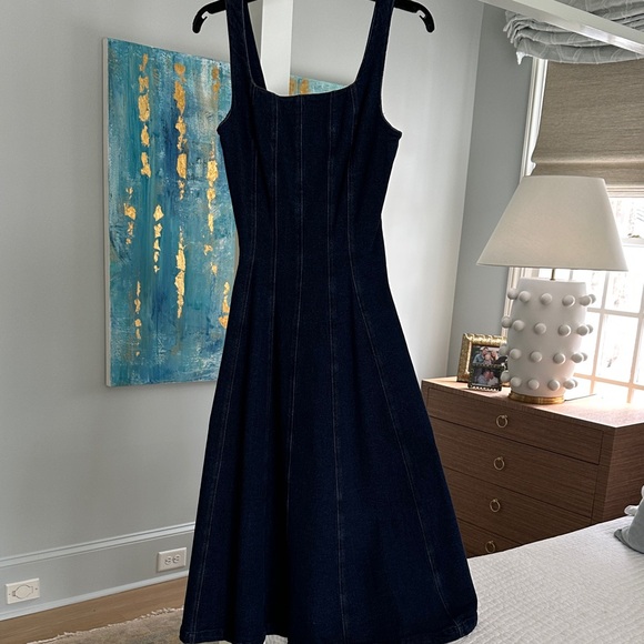Elie Tahari Navy Midi Dress - Picture 3 of 10